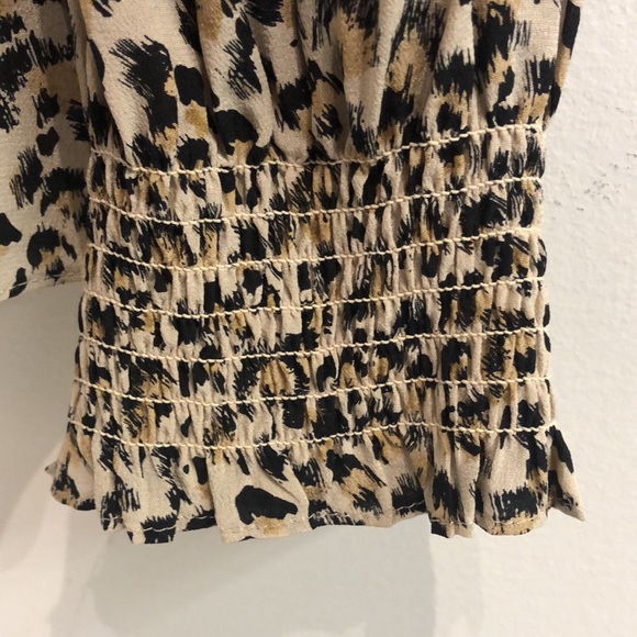 Rebecca Taylor Caramel Combo Long Sleeve Leopard Top - Picture 5 of 8